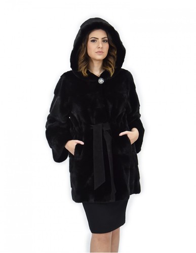 Cappotto nero pelliccia di - nero, 46