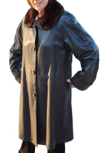 Cappotto nero pelle - cappotto, con