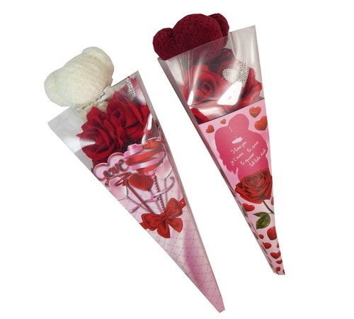 Cono orsetto asciugamano rose - cono,