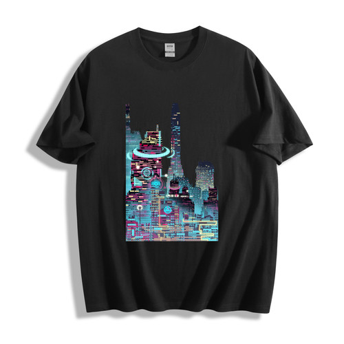 Shirt cyberpunk cityscape - t-shirt,