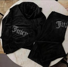 Juicy Couture tuta velluto giacca pantaloni donna XS-XL Y2K logo strass nuova con etichetta