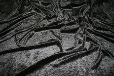 Materiale Tessuto Velluto Velour Stropicciato - Nero