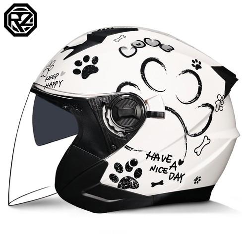 Casco moto retrò mezza - retrò, faccia