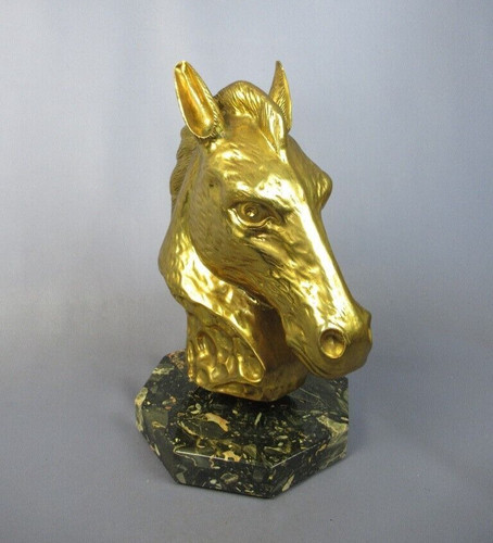Scultura cavallo ottone testa