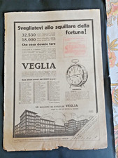 Grande pubblicità concorso orologi sveglia Veglia anni Venti da rivista d'epoca