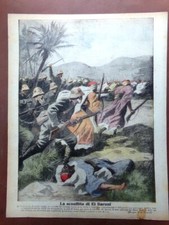 Retrocopertina Tribuna Illustrata nr. 5 del 1917 WW1 La sconfitta di El Baruni