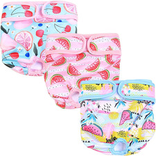 3 Pezzi Pannolini Cane Lavabili, Mutande per Cani, Pannolini Cani Femmine, Panno