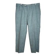 Pantalone elegante uomo Bototo Giuseppe 36x27 lana seta misto lino blu plissettato Italia
