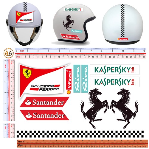 Adesivi casco replica ferrari