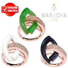 Anello con agata - , bianca,giada