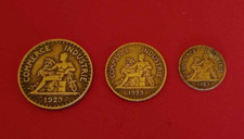 Lotto monete buono da 2 e 1 franchi e 50 cents. Camera commercio Francia 1923