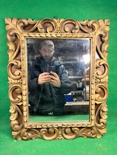 specchio antico con cornice fatta a mano credo foglia d'oro