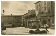 1937 Chieri P.zza Umberto I Fontana Acquedotto Munic. carretto bici FP BN VG ANI