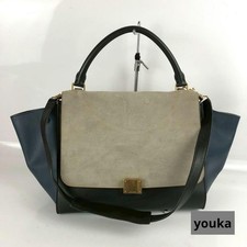 Borsa a mano CELINE Trapezio CELINE Trapezio 2 vie borsa a tracolla nera marca pelle scamosciata