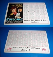 Calendario tascabile plastica 1980 Pubblicitario COCCOINA colla