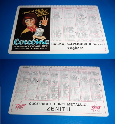 Calendario tascabile plastica