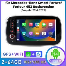 Autoradio 64G Carplay GPS per Benz Smart Fortwo/Forfour 453 versione base 2014-22