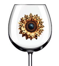 12x Bottiglia Vetro Vino Colorato Girasole Leopardato Bottiglia Adesivo Vinile Decalcomania