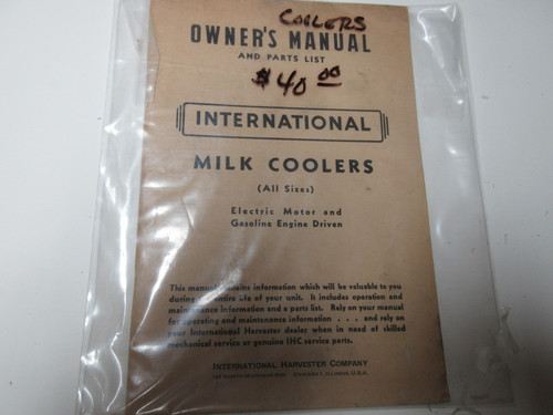 Manuale refrigeratore latte