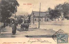 54) CARTOLINA SAN REMO CORSO CAVALLOTTI ANIMATA CARROZZE CAVALLI VG IMPERIA