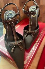 René Caovilla sandalo elegante con tacco Raso Marrone TG. 35 Made in Italy