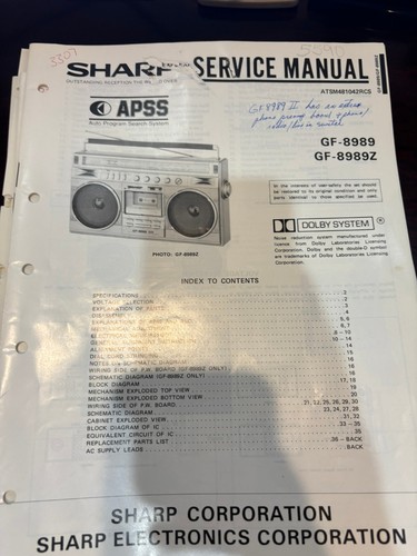 Orig sharp 8989 - sharp, gf-8989