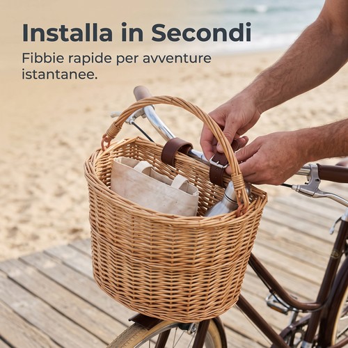 Cestino vimini bici - cestino, anteriore