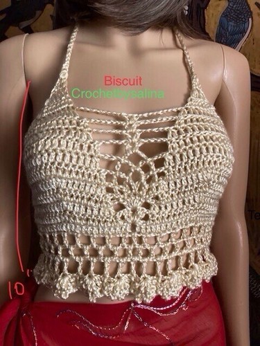Halter top all uncinetto - top, all'uncinetto