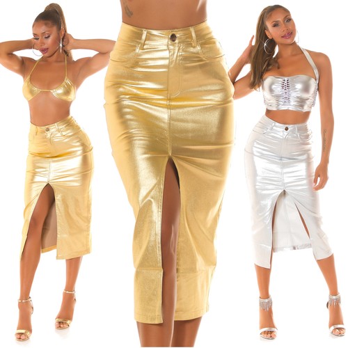 Gonna lunga midi denim - , oro