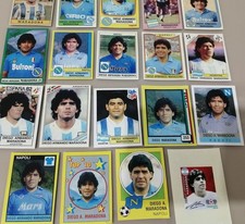 Lotto 19 figurine Diego Armando Maradona album calciatori adesive 