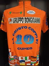 maglia ciclismo originale vintage team LA FAUSTO COPPI AUTOGRAFATA TG XL