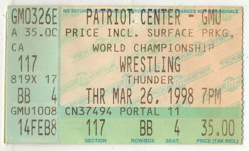 1998 wcw wrestling biglietto - 1998,