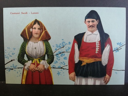 Cartolina costumi sardi - cartolina,