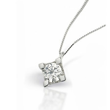 COLLANA GIROCOLLO PUNTO LUCE ORO BIANCO 18 KT E DIAMANTI TAGLIO BRILLANTE G VS 