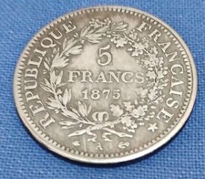 MONETA DA 5 FRANCHI DEL 1875