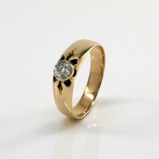 Anello oro giallo 585/- 14k 1 diamante H si aggiunta 0,23 ct. circa Tg 51 -777