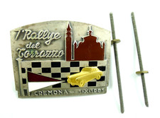 PLACCA TARGA AUTOMOBILISMO AUTO D'EPOCA  ALFA ROMEO LANCIA CREMONA RALLY 1961