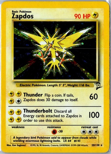 Carta pokemon vintage zapdos - pokemon,