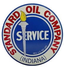 INSEGNA SMALTATA PORCELLANA INDIANA SERVIZIO OLIO STANDARD 48 POLLICI O 4 PIEDI INSEGNA DSP