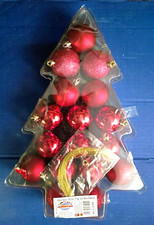VINTAGE- 17  PALLINE ROSSE  X ALBERO DI NATALE ANNI 90 - MOLTO BELLE