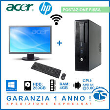 POSTAZIONE WIFI PC COMPUTER FISSO DESKTOP ACER HP 4GB 19'' RICONDIZIONATO DESKTO