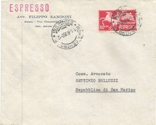 Roma 11.9.1950. Espresso Lire 60 x Avvocato Belluzzi Repubblica di San Marino.