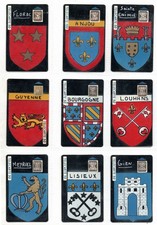 LOT DE 9  TELECARTES PEINTES repiquage BLASON DE VILLE  VOIR SCAN par PHIL   BE
