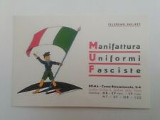Cartolina Pubblicitaria Manifattura uniformi fasciste divise giacche pubblicità 