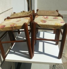 4 Sgabelli In Legno Cucina Sedie Bar Soggiorno Cameretta Usato da Impagliare 