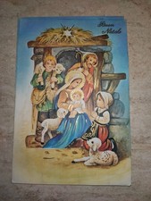 BIGLIETTO LETTERINA DI NATALE NATIVITà POP-UP anni '70