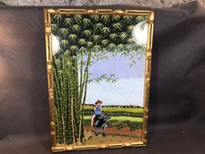 Antico quadro seta - quadro, ricamata