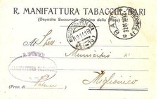 BARI - R.MANIFATTURA TABACCHI - ( Deposito Succursale Chinino dello Stato )