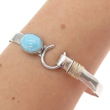 Bracciale ANGEL STUDIOS Argento Sterling Vintage Larimar Suono della Libertà 6,75"