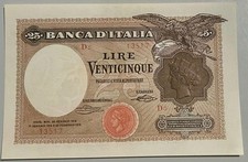 25 lire aquila latina ( banca d'Italia) del 22/01/1919. Perizia Grimoldi FDS